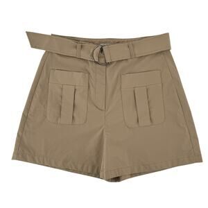 Anatomie Kaylyn Womens Khaki Travel Shorts Size S Belted Stretch Made in Italy